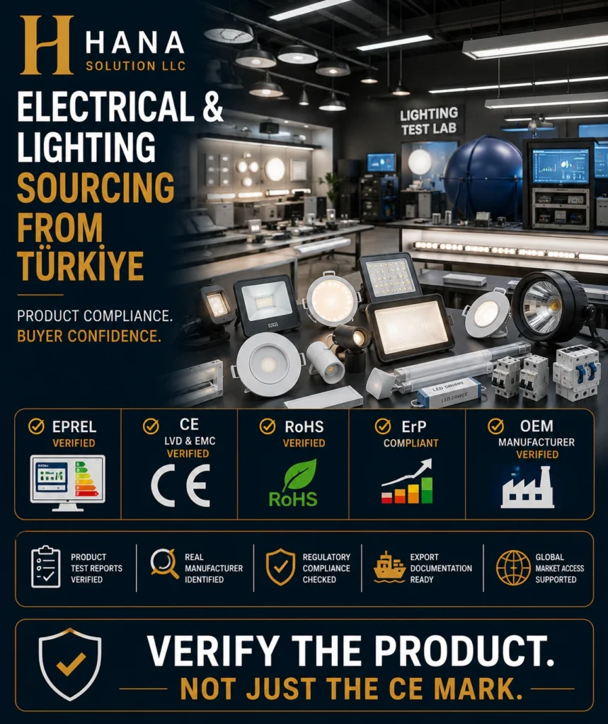 Electrical manufacturers Turkey — EPREL registration and CE documentation verification before buyer-side supplier engagement