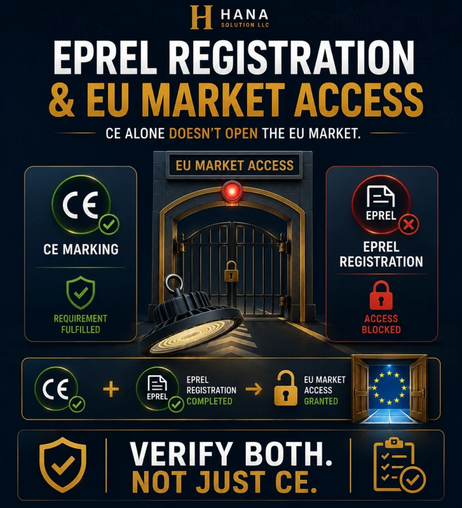 EPREL registration Turkey — product fiche and QR code verification for EU market access of lighting products