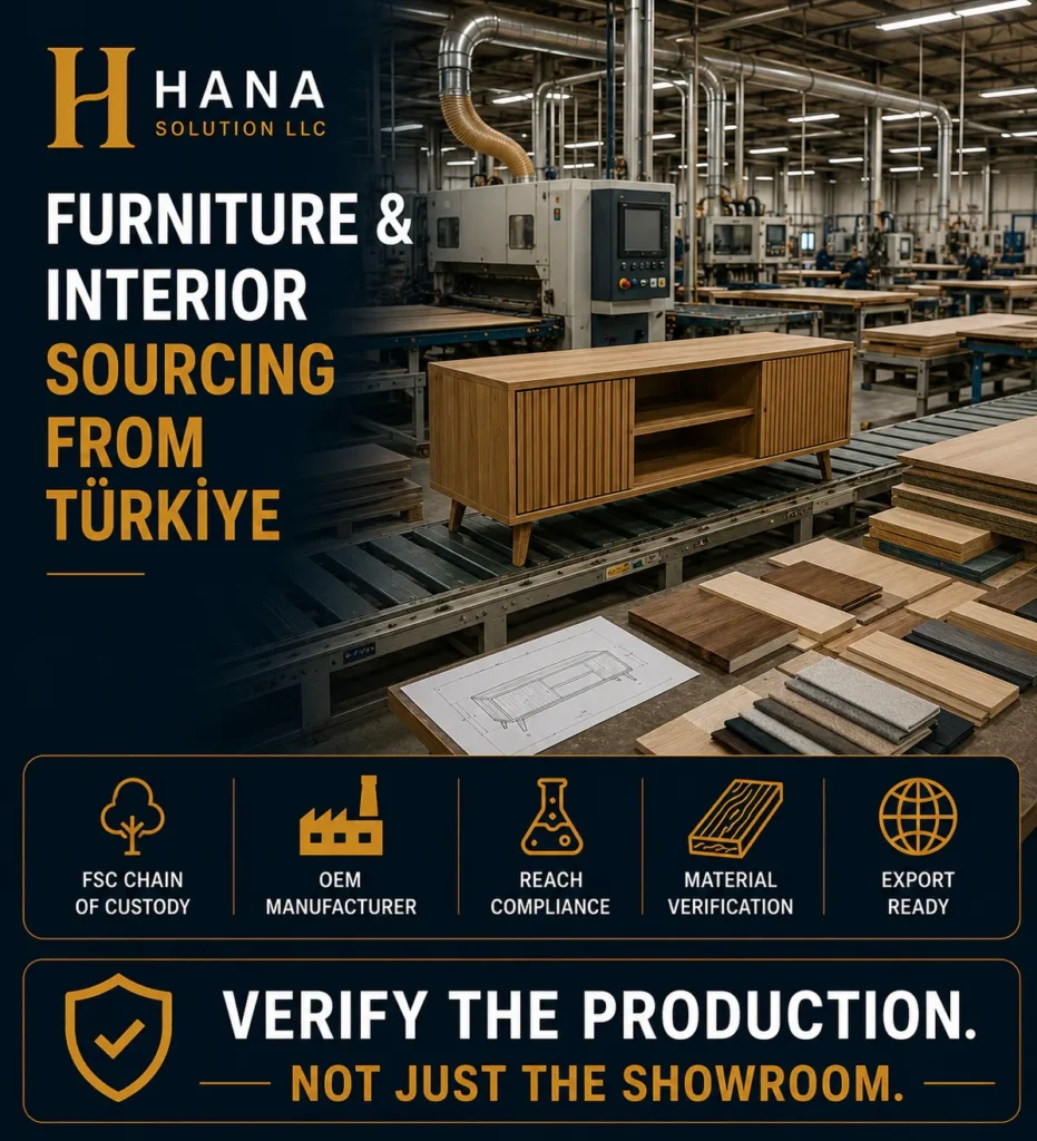 Furniture manufacturers Turkey — FSC chain of custody and subcontracting disclosure verification before buyer-side supplier engagement