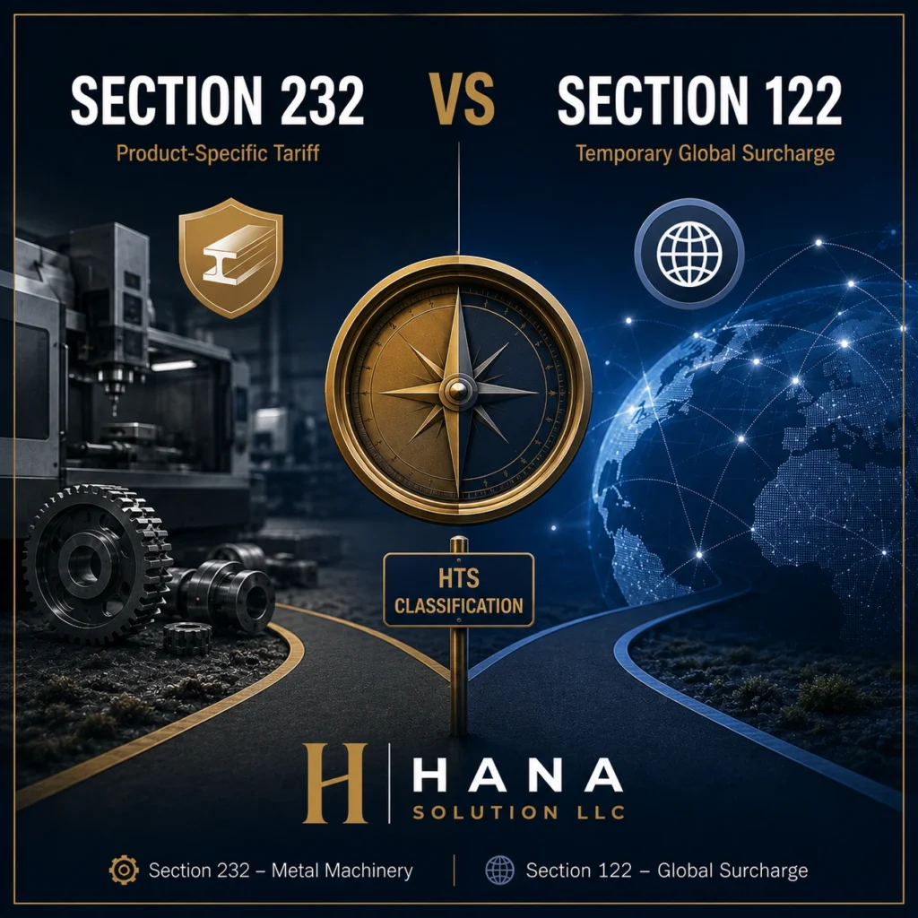 Section 232 turkey tariff machinery comparison with Section 122 for US imports