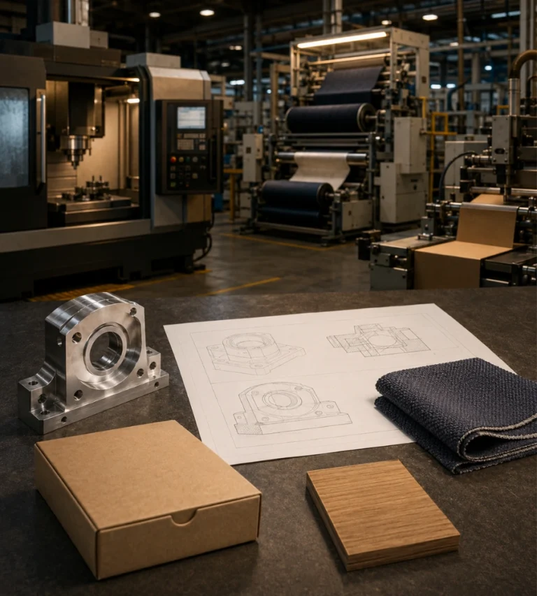 Product samples and manufacturing equipment used to find manufacturers in Turkey